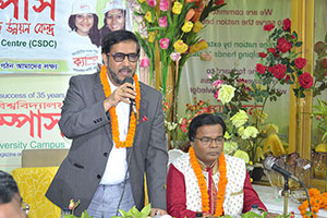 Chairman of Northern University Bangladesh, Prof. Dr. Abu Yousuf Md. Abdullah is giving a Speech as Chief Guest in the Certificate giving Ceremony of the Free English Course (Batch 20); Dr. M Helal presides over. (2017)