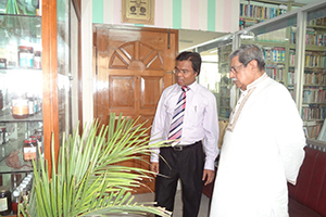 Secretary-General of CSDC, Dr. M Helal, is showing campus movement for raising awareness on Herbal Food to Prof. Emeritus Dr. Anisuzzaman, President of Bangla Academy (2013)
