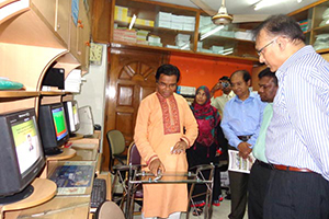 Dr. M Helal is explaining CMD Technology to the President of REHAB, Mukarram Hussain Khan (2014)